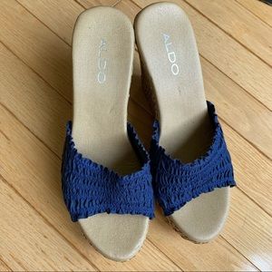 Blue Wedge Sandals